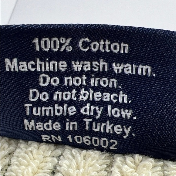 Brooks Brothers Turkish Bath Towel Set Green Tan Striped Cotton Luxury 2 Pc NEW - Picture 6 of 6